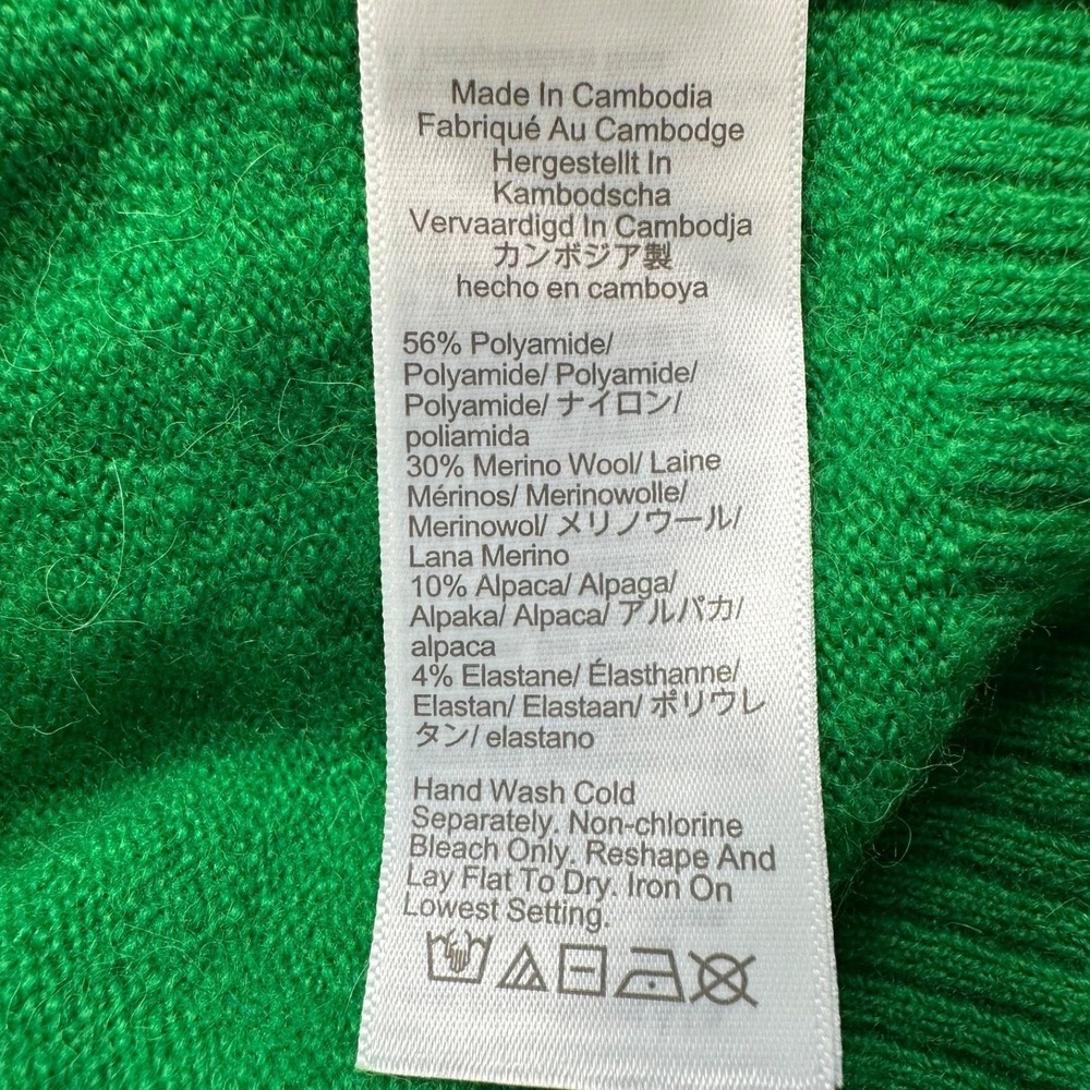 J.CREW V-Neck Sweater Merino Wool & Alpaca Knit Kelly Green Women's Small - Picture 5 of 11